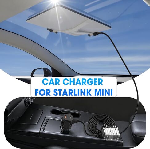 Starlink Mini 105W Car Charger, 12V/24V to 30V DC-DC Step-Up Booster, Stable Regulated 30V Output with Real-Time Voltmeter, Waterproof Power Cable for Starlink Mini Satellite System in Kuwait