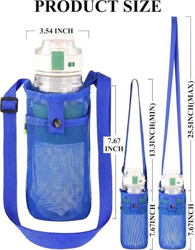 3Pcs Water Bottle Holder with Strap, Mesh Water Bottle Carrier for Walking in Saudi Arabia