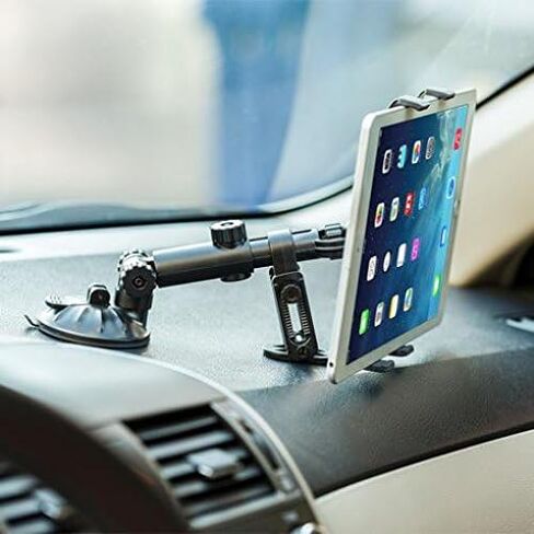 Premium Car Mount Dash Tablet Holder Swivel Cradle Dashboard Dock Strong Suction for US Cellular Samsung Galaxy Tab 7 SCH-I800 - US Cellular Samsung Galaxy Tab S 10.5 - Verizon iPad Air in Kuwait