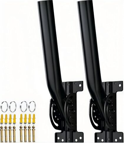 Universal Heavy Duty Antenna Mount Pole – 1.38" Dia x 14.6" L Mast for Wireless Bridges, Outdoor Antennas, Starlink, Weather Stations & WiFi Extenders, Black, 2 Pack in Kuwait