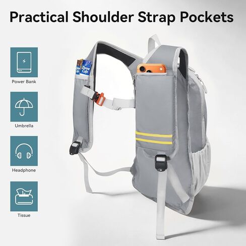 CROSSGEAR 16L Foldable Hiking Backpack, RFID Protection, Lightweight Waterproof Daypack, Packable Backpacks for Women Men, Small Hiking Daypack for Camping Travel Outdoor, Gray in Saudi Arabia