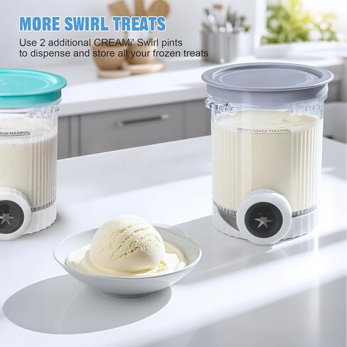 4 Pack Creami Swirl Pints & Lids for Ninja, Compatible with NC700 Series Ninja Swirl Ice Cream & Soft Serve Makers, with 4 Spoons & 64 Writable Labels, BPA-Free & Dishwasher Safe, Assorted Colors in Kuwait