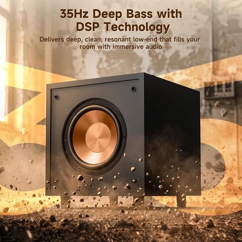 BESTISAN 6.5" Powered Subwoofer 100W Peak, Class-D DSP, 35Hz Deep Bass in Saudi Arabia