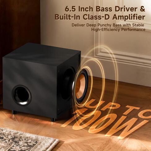 BESTISAN 6.5" Powered Subwoofer 100W Peak, Class-D DSP, 35Hz Deep Bass in Saudi Arabia