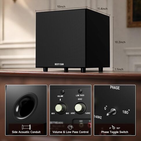 BESTISAN 6.5" Powered Subwoofer 100W Peak, Class-D DSP, 35Hz Deep Bass in Saudi Arabia