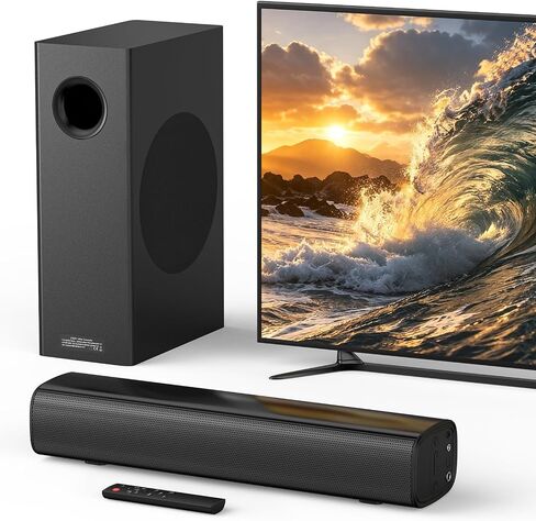 Sound Bar with Wired Subwoofer for TV, 70W 2.1 Channel Soundbar in Kuwait