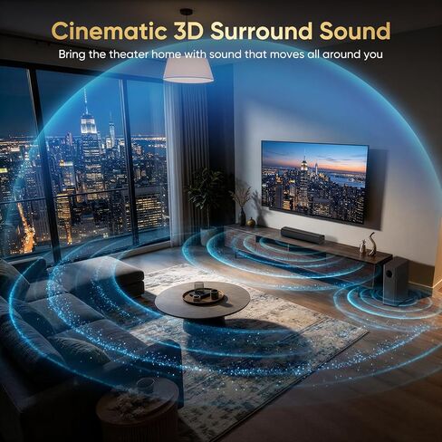 Sound Bar with Wired Subwoofer for TV, 70W 2.1 Channel Soundbar in Kuwait
