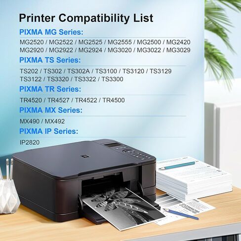 245XL Ink Cartridge High Capacity for Canon 245XL Black Ink, 245 XL Black Ink Cartridge Compatible with Canon Pixma TS202/MG2522/MX490/MX492/TR4520/MG2525/TS3322/TS3320/TS302/MG2520/TR4527 (2 Pack) in Saudi Arabia