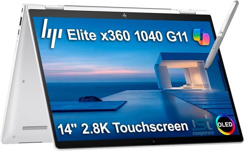 HP EliteBook x360 1040 G11 14" 2-in-1 Touchscreen Business AI PC Laptop, 32GB DDR5 RAM, Intel 16-Core Ultra 7 155H, 2.8K QHD OLED, IR Webcam, Pen, IST Computer Customized 512GB/1TB/2TB SSD, Win 11 Pro in Kuwait