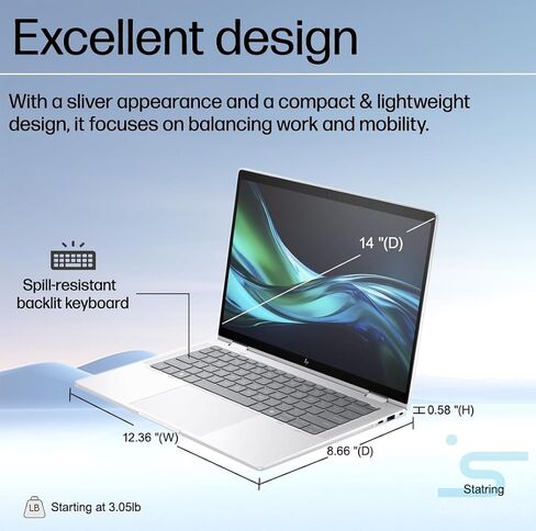 HP EliteBook x360 1040 G11 14" 2-in-1 Touchscreen Business AI PC Laptop, 32GB DDR5 RAM, Intel 16-Core Ultra 7 155H, 2.8K QHD OLED, IR Webcam, Pen, IST Computer Customized 512GB/1TB/2TB SSD, Win 11 Pro in Kuwait