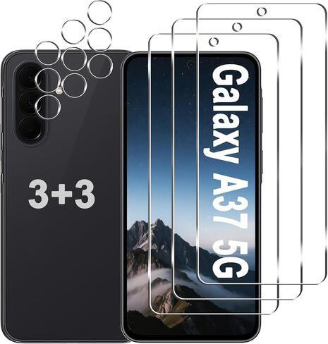 3+3 Pack for Samsung Galaxy A37 5G Screen Protector + Camera Lens Protector in Kuwait