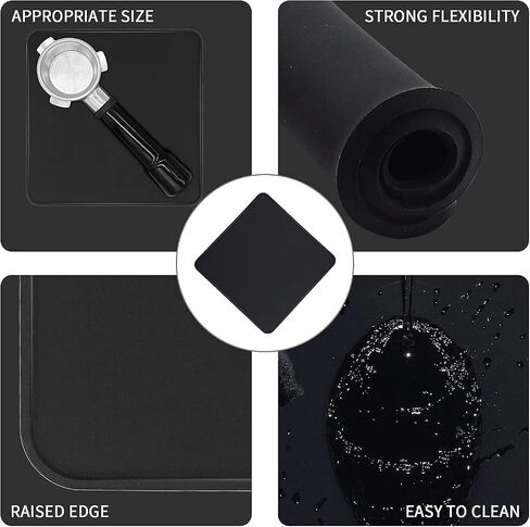 Coffee Tamper Mat for Portafilter - Silicone Tamping Pad -Espresso Machine Accessories (Black) in Saudi Arabia