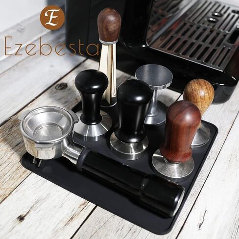 Coffee Tamper Mat for Portafilter - Silicone Tamping Pad -Espresso Machine Accessories (Black) in Saudi Arabia