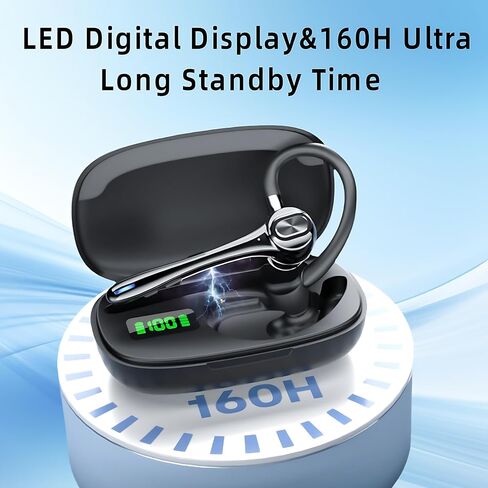Bluetooth Headset Wireless Earpiece Single Ear Earphones for iOS Android in Saudi Arabia