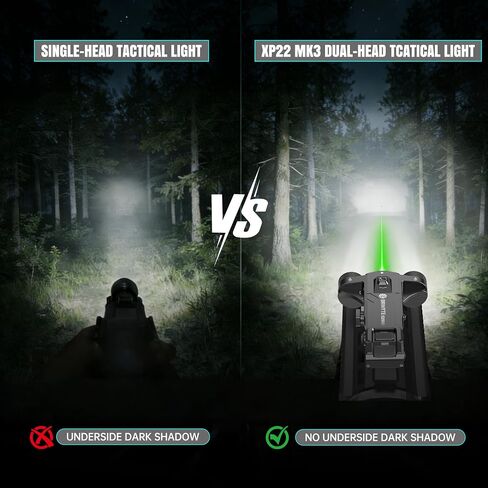 Brinyte XP22 MK3 Dual-Head Tactical Flashlight, with Green Laser, Black in Kuwait
