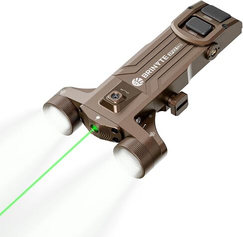 Brinyte XP22 MK3 Dual-Head Tactical Flashlight, with Green Laser, Black in Kuwait