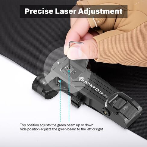 Brinyte XP22 MK3 Dual-Head Tactical Flashlight, with Green Laser, Black in Kuwait