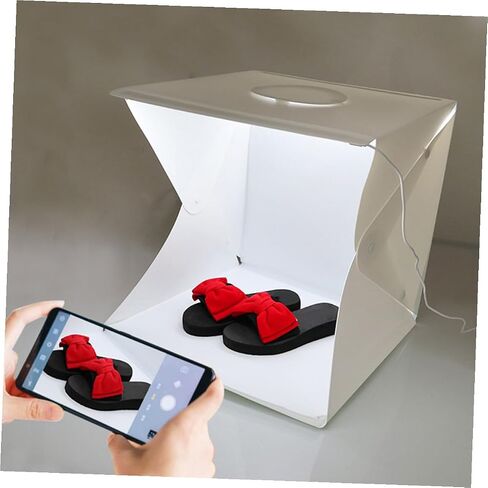 Portable Photo Light Box Tent 40cm with LED Dual Light Bars and Two Color Backdrops, Folding Small Photo Studio for Product Photography and Jewelry Shooting in Kuwait