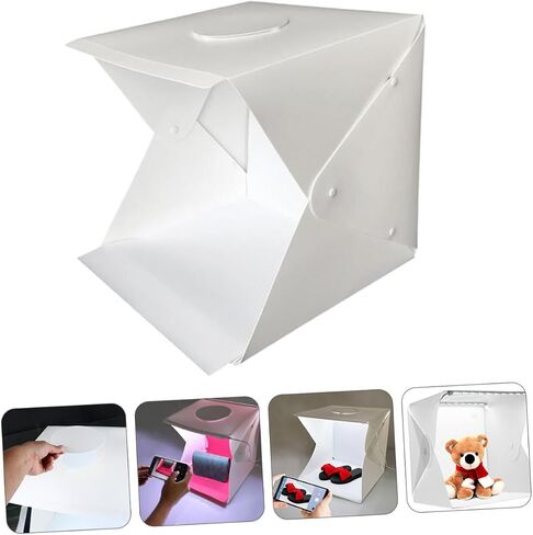 Portable Photo Light Box Tent 40cm with LED Dual Light Bars and Two Color Backdrops, Folding Small Photo Studio for Product Photography and Jewelry Shooting in Kuwait