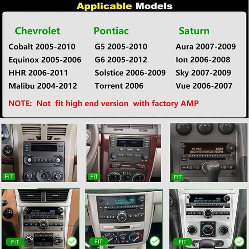 Car Radio Stereo Wireless Carplay Android Auto Navi for Chevy Malibu Cobalt HHR 2004-2012/ Pontiac G5 G6 2005-2010 No Factory AMP in Saudi Arabia