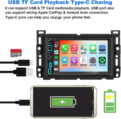 Car Radio Stereo Wireless Carplay Android Auto Navi for Chevy Malibu Cobalt HHR 2004-2012/ Pontiac G5 G6 2005-2010 No Factory AMP in Saudi Arabia