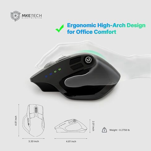 Wireless Mouse, Bluetooth & 2.4GHz Ergonomic Silent Mouse in Kuwait