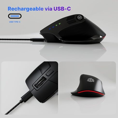 Wireless Mouse, Bluetooth & 2.4GHz Ergonomic Silent Mouse in Kuwait