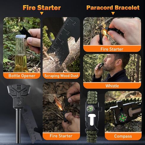 27-in-1 Survival Gear Kit, Camping Tools for Hiking, Fishing & Emergencies in Kuwait
