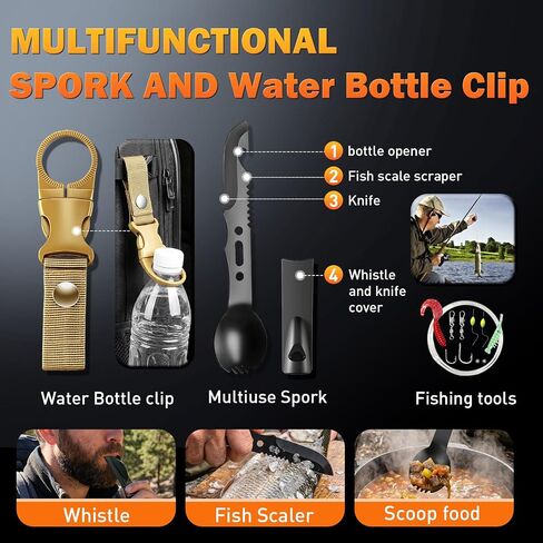 27-in-1 Survival Gear Kit, Camping Tools for Hiking, Fishing & Emergencies in Kuwait