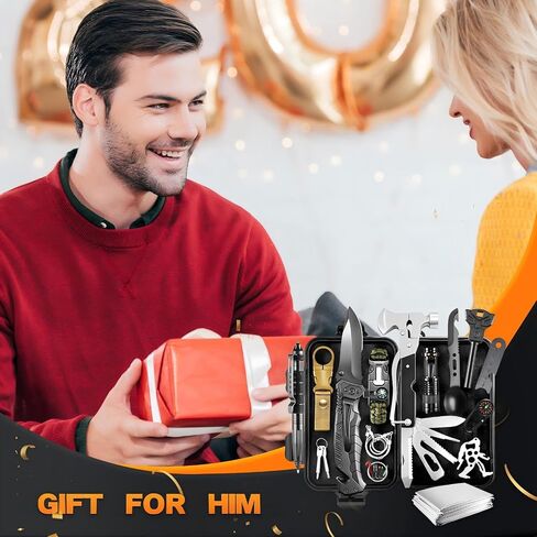 27-in-1 Survival Gear Kit, Camping Tools for Hiking, Fishing & Emergencies in Kuwait
