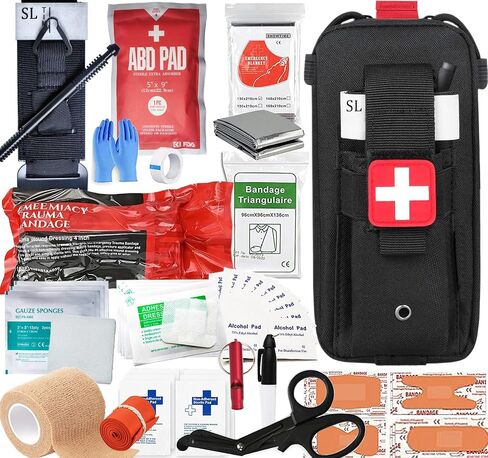Med Kit Trauma Kit Bleeding Contral Pack, Emergency Survival First Aid Kits EMT IFAK Medical Kit for Severe Bleeding Control Military Camping and Hiking in Kuwait
