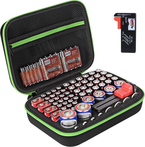 Battery Organizer Storage Case with Tester,88 Slot for AAA AA Button Cells in Kuwait