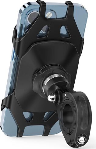 Bike Phone Mount, 360° Rotatable Bike Phone Holder for Motorcycle, Super Stable Bicycle Handlebar Phone Mount for Any Smartphones Between 4.7" and 6.7" - 3 Size Diameters Rubber Ring Included in Kuwait