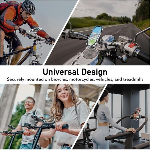 Bike Phone Mount, 360° Rotatable Bike Phone Holder for Motorcycle, Super Stable Bicycle Handlebar Phone Mount for Any Smartphones Between 4.7" and 6.7" - 3 Size Diameters Rubber Ring Included in Kuwait