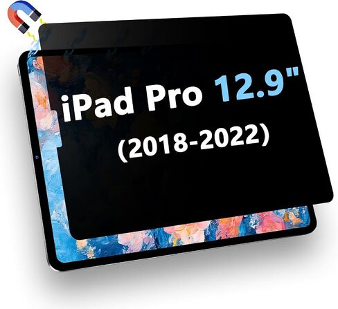 Magnetic Privacy Screen Protector for iPad Pro 12.9 Inch (6th/5th/4th/3rd Generation, 2022/2021/2020/2018), Removable and Reusable, Anti Glare Blue Light Filter, High Definition Bubble-Free in Kuwait