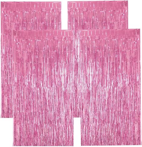 4 Pack Light Gold Foil Fringe Curtains Tinsel Backdrop Party Decorations Streamers for Birthday Bachelorette Baby Shower Graduation Decor 3.3 x 6.6ft in Kuwait