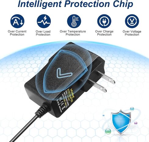12V 500mA Power Adapter Supply AC 100-240V to DC 12V 0.5A 6W Universal Driver Transformer Charger with DC in 8 Plug Jacks Replace 12V 200mA 300mA 400mA for CCTV Cameras Router in Kuwait