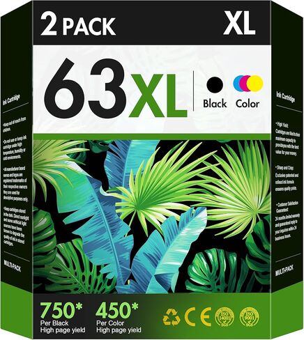 63XL Ink Cartridge Combo Pack Replacement for HP Ink 63 Black and Color in Kuwait