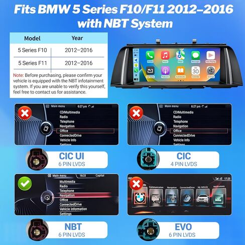 Wireless CarPlay Andriod Auto Touchscreen for BMW 5Series F10 F11 2012-2016 in Saudi Arabia