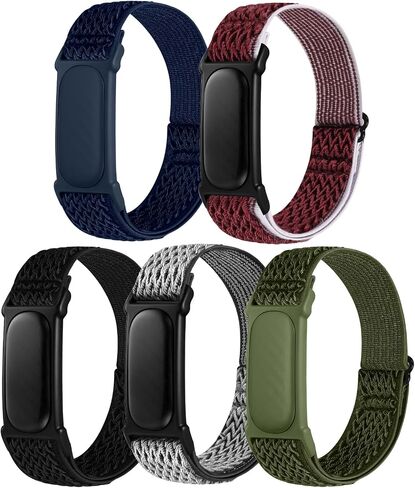 Vodtian 5 Pack Elastic Bands Compatible with Google Fitbit Air Watch Bands, Adjustable Nylon Loop Sport Straps Replacement Wristband for Fitbit Air Women Men in Kuwait