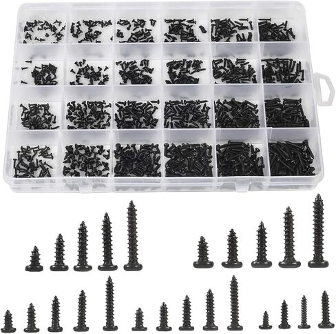 1100pcs Round Pan Head Tapping Screws Laptop Notebook Computer Screws Kit,M1.2,M1.4,M1.5,M1.7,M2 countersunk Phillips mini Screw Set for Electronic Repair (1100PCS) in Kuwait