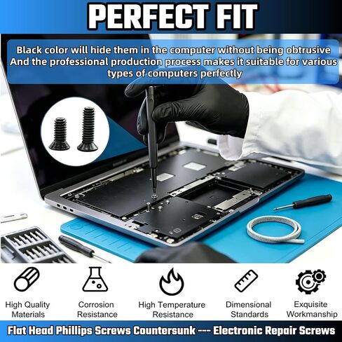 500pcs Laptop Computer Screw Kit,M2 M2.5 M3 PC Flat Head Phillips Screw Replacement Part Electronic Repair Accessories,10 Sizes Laptop Notebook Computer Replacement Screws for Many Types of Computers in Kuwait