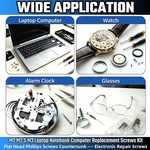 500pcs Laptop Computer Screw Kit,M2 M2.5 M3 PC Flat Head Phillips Screw Replacement Part Electronic Repair Accessories,10 Sizes Laptop Notebook Computer Replacement Screws for Many Types of Computers in Kuwait