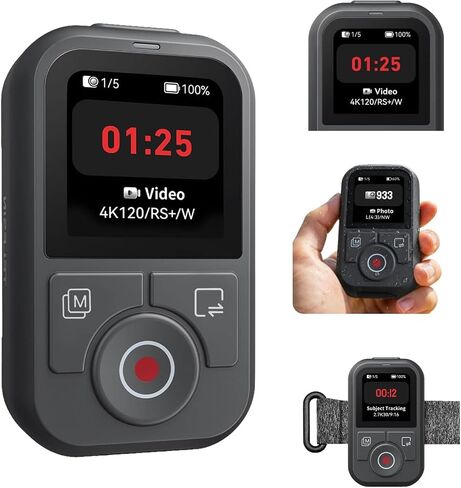 Wireless Remote Control for GoPro Hero 13/12/11/10/9/8 Black/MAX/Phone with LCD Display, Magnetic Charging Port and Wrist Strap, GoPro Camera Accessories in Kuwait