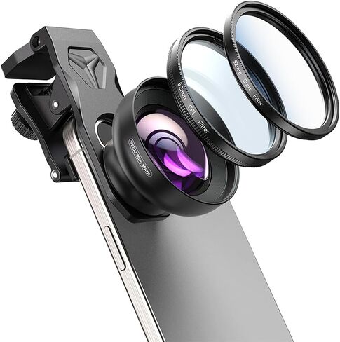 MIAO LAB 2-in-1 Phone Camera Lens Kit, 12.5X Macro + 0.45X Wide Angle (140°) Cell Phone Clip-on Lens for iPhone/Android, Includes Travel Bag in Saudi Arabia