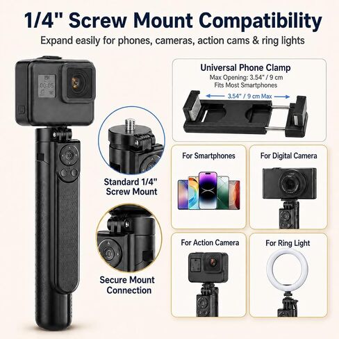 71" Auto Face Tracking Phone Tripod with Dual Lights and Dual Wireless Mics in Kuwait