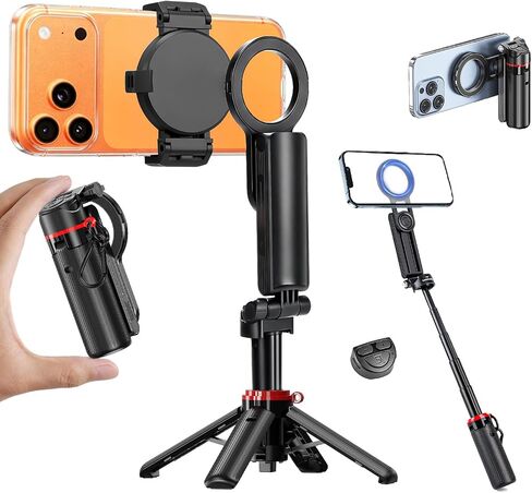 17" Mini Magnetic Selfie Stick Tripod for iPhone MagSafe,with Zoom Remote in Kuwait