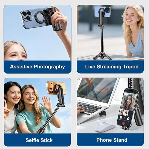 17" Mini Magnetic Selfie Stick Tripod for iPhone MagSafe,with Zoom Remote in Kuwait