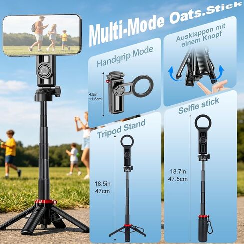 17" Mini Magnetic Selfie Stick Tripod for iPhone MagSafe,with Zoom Remote in Kuwait