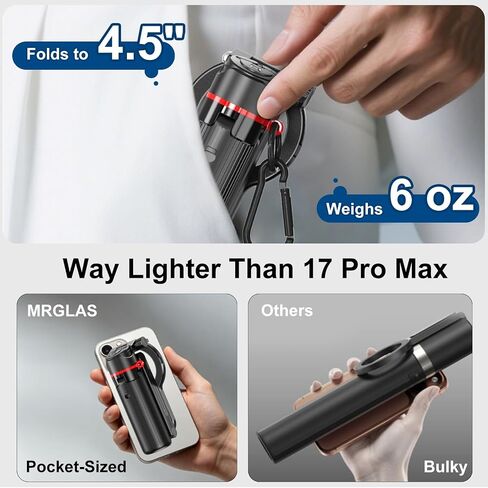 17" Mini Magnetic Selfie Stick Tripod for iPhone MagSafe,with Zoom Remote in Kuwait